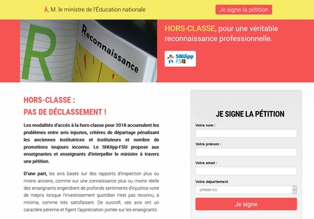 image pétition hors classe image pétition hors classe