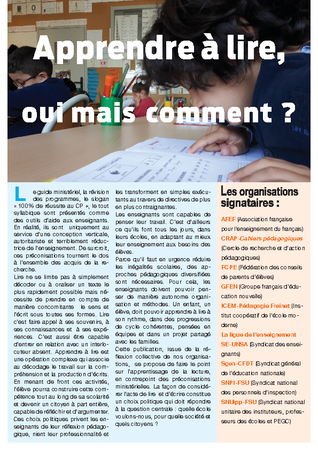 Apprendre à lire, oui mais comment ?
